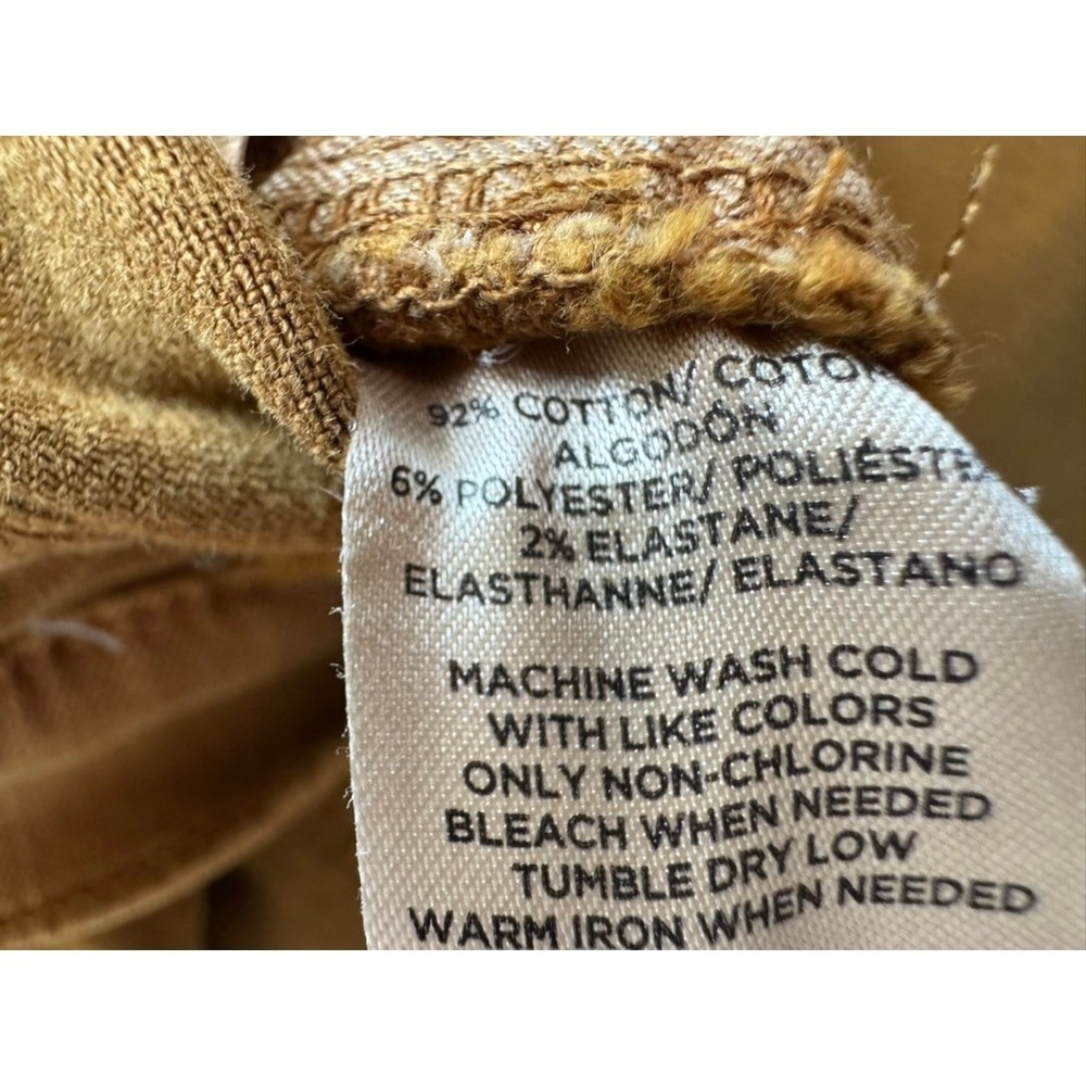 LOFT Mustard Yellow High Waist Skinny Crop Raw Hem Jeans 26 2 330NC1 - Picture 8 of 12